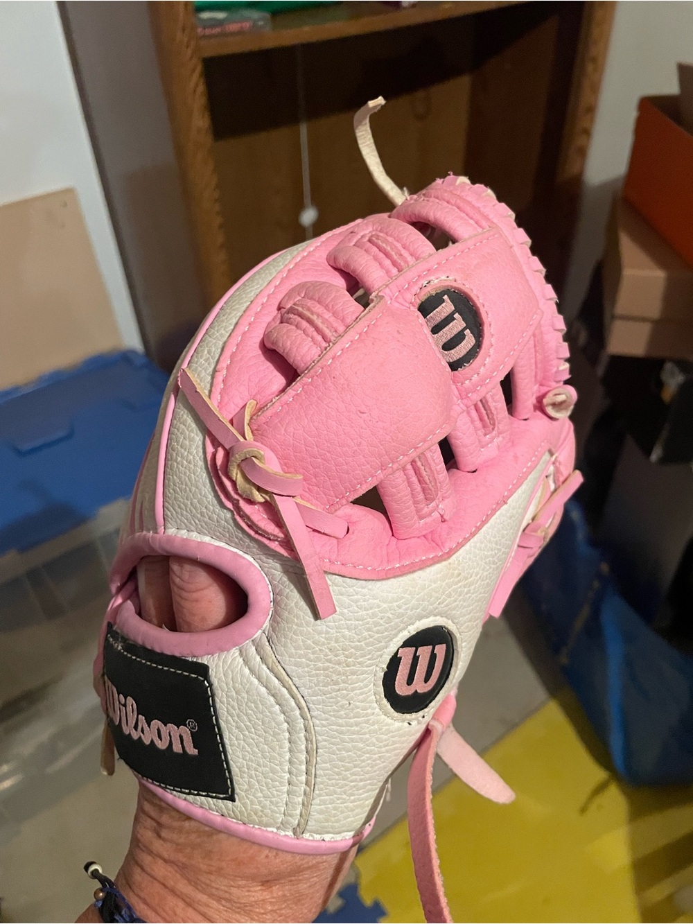Wilson Youth Pink and White Baseball Glove